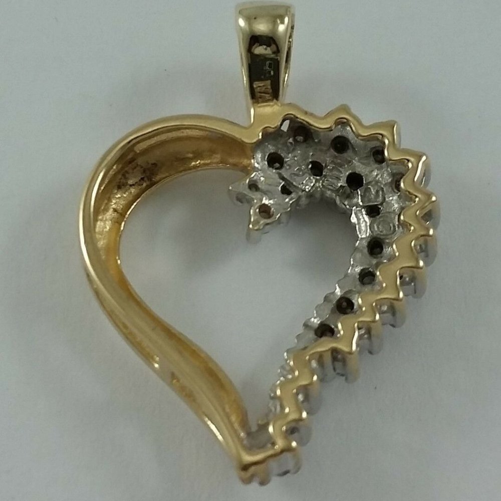 Exquisite 14k Solid Two Tone Multi Tone Gold Hear… - image 6